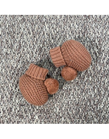 Wool pom pom booties