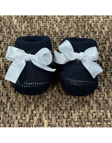 Cotton slippers with satin bow