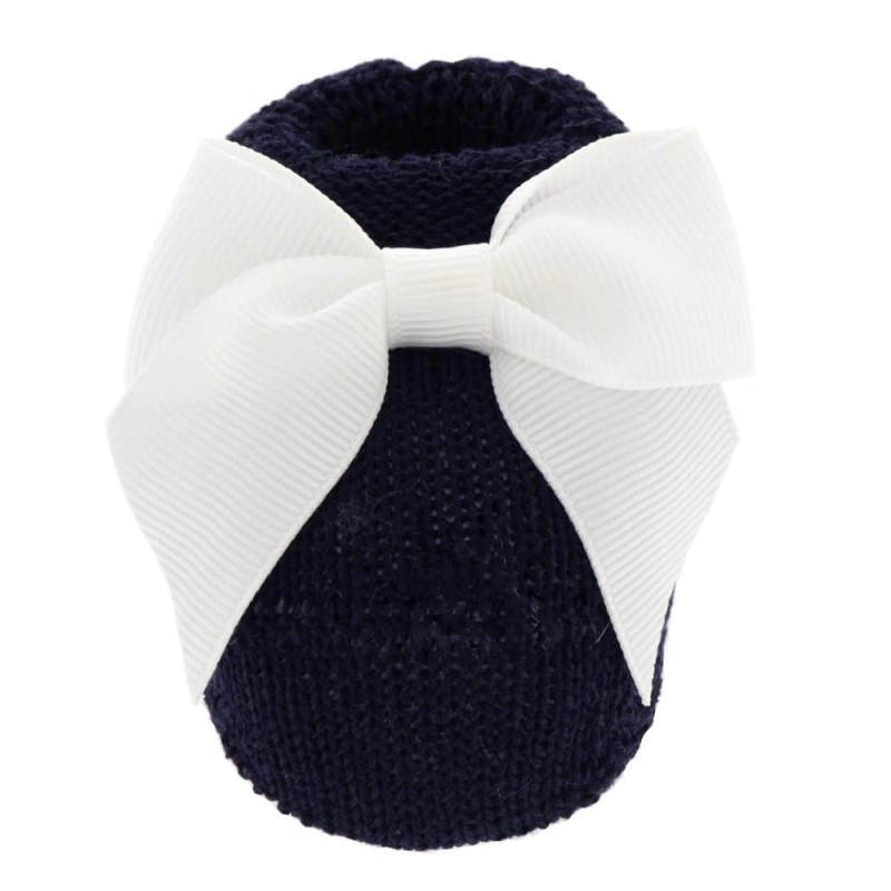 Babbucce fiocco grosgrein grande Babbucce 0/3 mesi