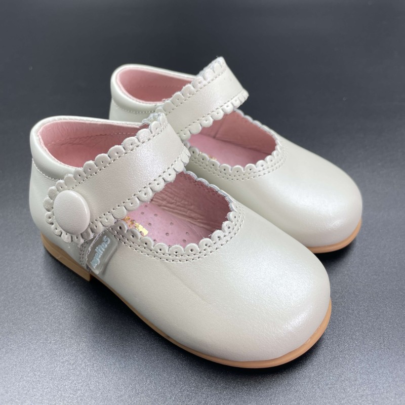 Ballerina bottone pelle Scarpe