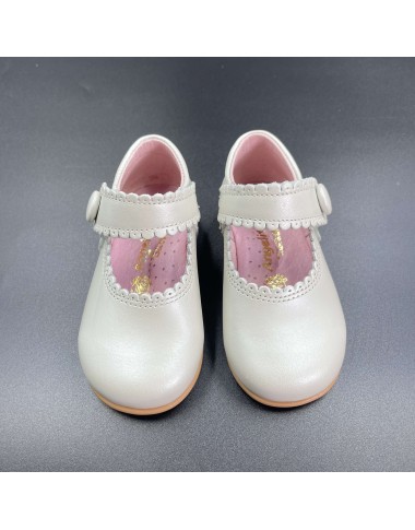 Ballerina bottone pelle Scarpe