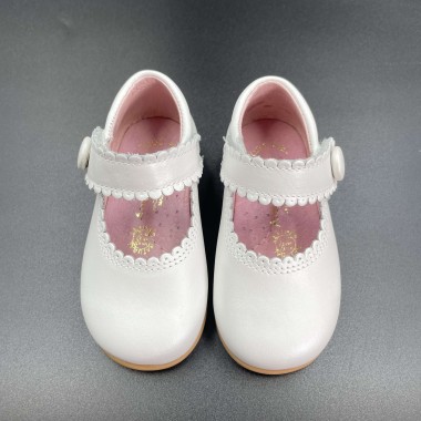 Ballerina bottone pelle Scarpe