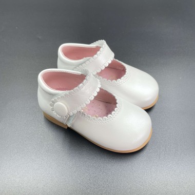 Ballerina bottone pelle Scarpe