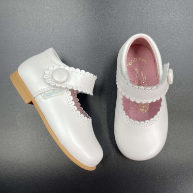 Ballerina bottone pelle Scarpe