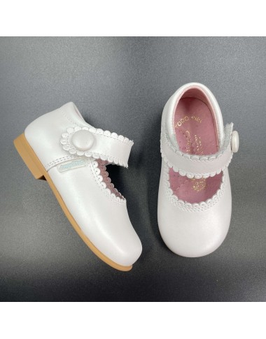 Ballerina bottone pelle Scarpe