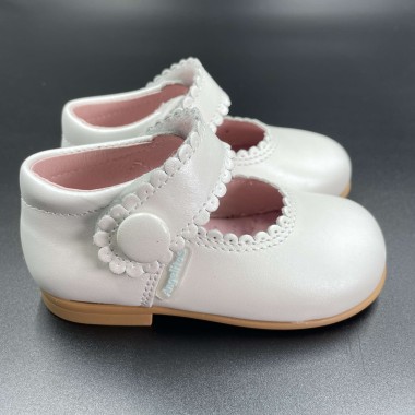 Ballerina bottone pelle Scarpe