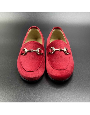 Velvet moccasin with horsebit
