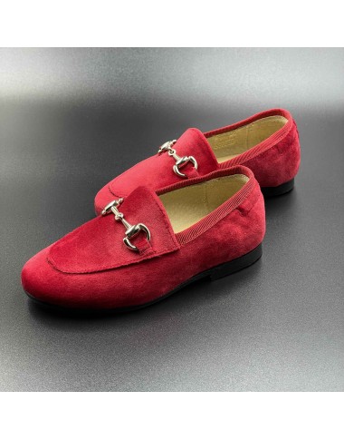 Velvet moccasin with horsebit
