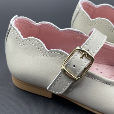 Ballerina smerlata in pelle Scarpe