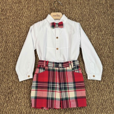 Set camicia bermuda e papillon Bimbo 2/8 anni
