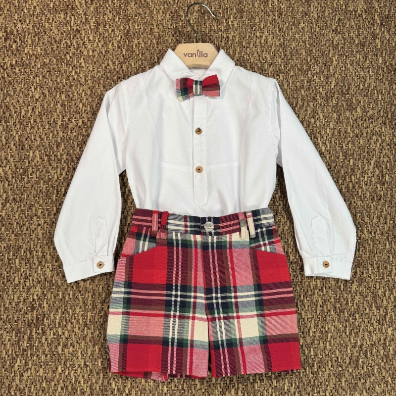 Set camicia bermuda e papillon Bimbo 2/8 anni