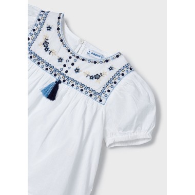 Blusa ricamata                Bimba 2/8 anni