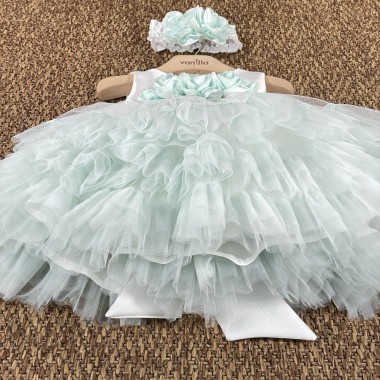 Abito cerimonia in tulle Neonata 0/36