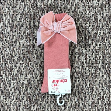 Calzino alto con fiocchi in velluto Accessori