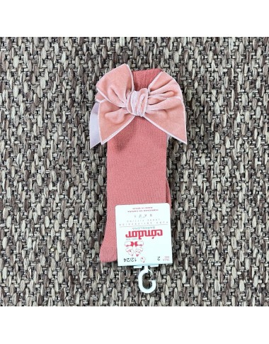 Calzino alto con fiocchi in velluto Accessori