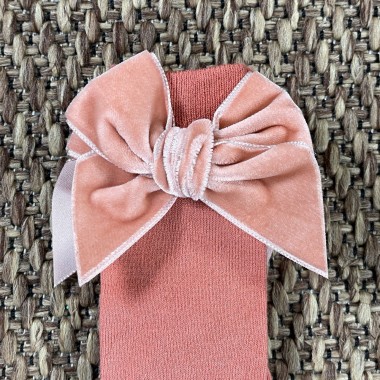 Calzino alto con fiocchi in velluto Accessori