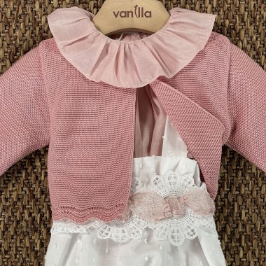 Completo camicia salopette cardigan e fascia Completo e Pagliaccetto