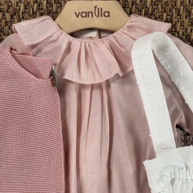 Completo camicia salopette cardigan e fascia Completo e Pagliaccetto