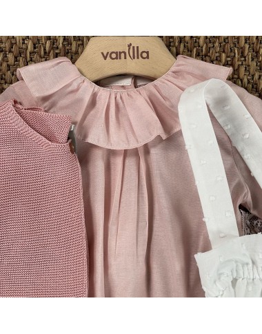 Completo camicia salopette cardigan e fascia Completo e Pagliaccetto