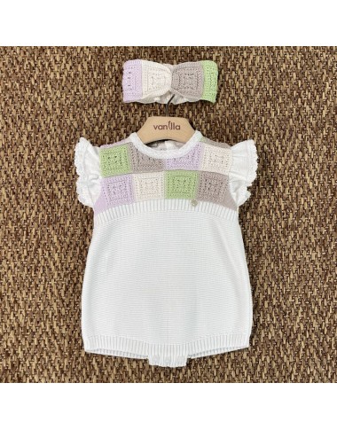 Cotton thread romper and headband