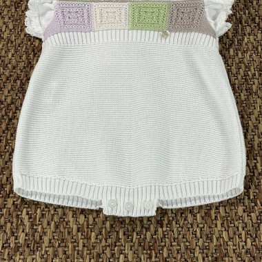 Pagliaccetto e fascia in filo di cotone Completo e Pagliaccetto