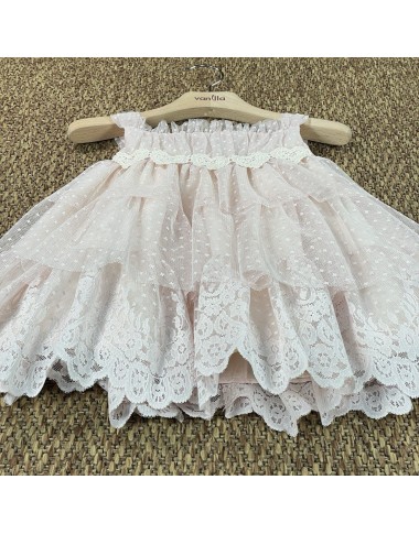 Flounced tulle dress