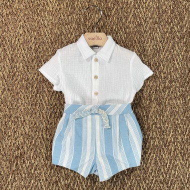 Completo camicia e bermuda Neonato 0/36