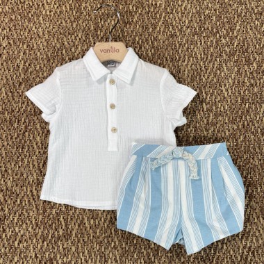 Completo camicia e bermuda Neonato 0/36