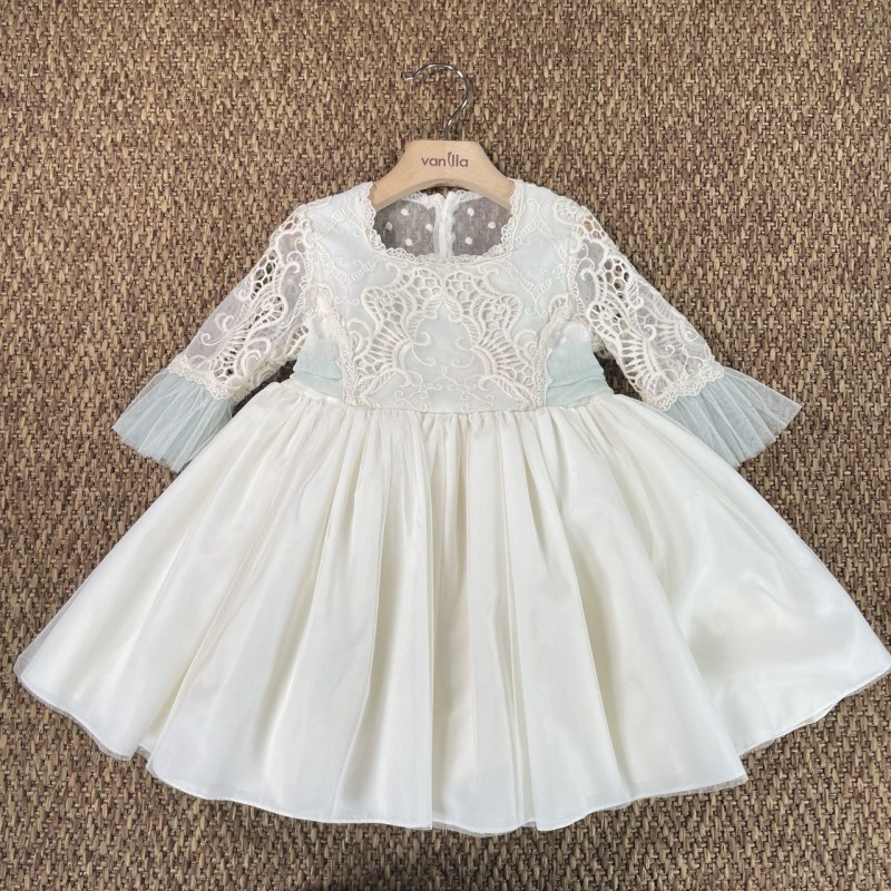 Abito tulle e macramè elegante Bimba