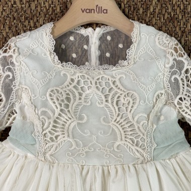 Abito tulle e macramè elegante Bimba
