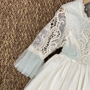 Abito tulle e macramè elegante Bimba