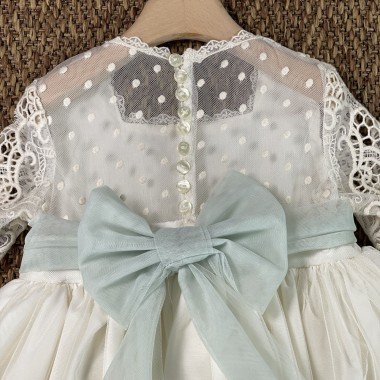 Abito tulle e macramè elegante Bimba