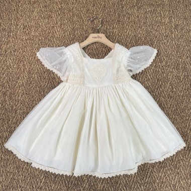 Abito tulle e macramè elegante Bimba 2/8 anni