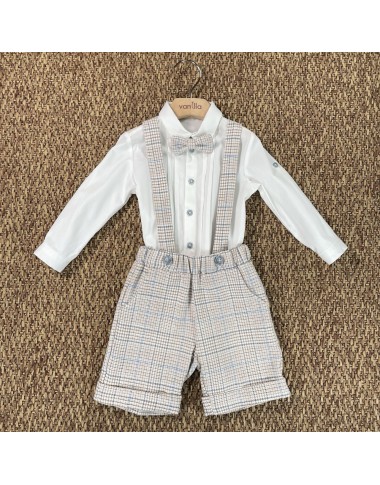 Completo camicia bermuda e papillon Neonato 0/36