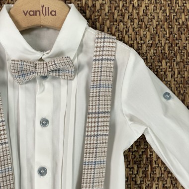 Completo camicia bermuda e papillon Neonato 0/36