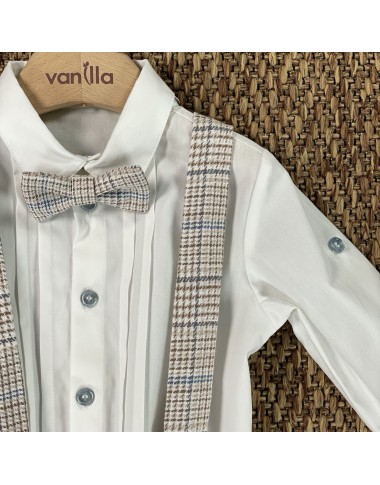 Completo camicia bermuda e papillon Neonato 0/36