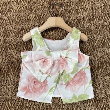 Top con fiocco sul retro Bimba 2/8 anni