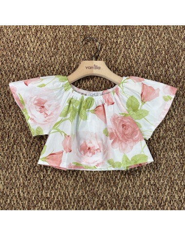 Cropped top in poplin