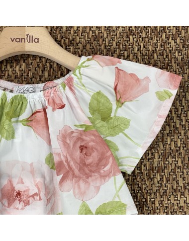 Top cropped in popeline Bimba 2/8 anni