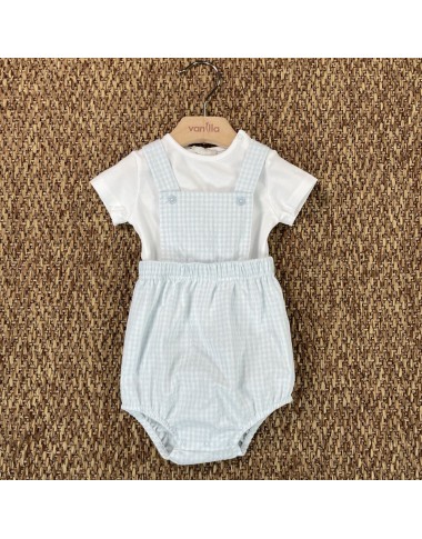 Salopette e maglia vichy Neonato 0/36
