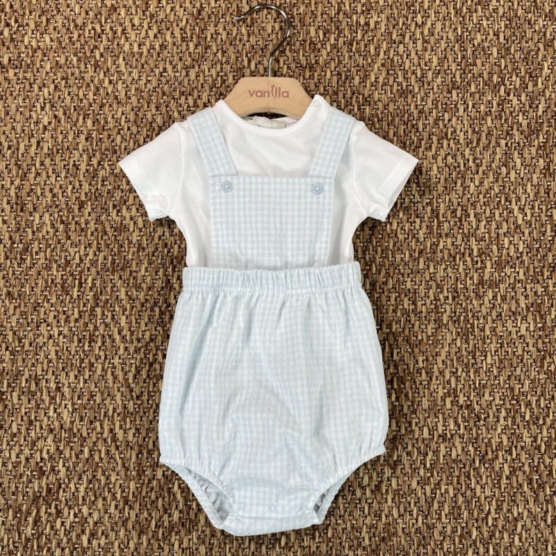 Salopette e maglia vichy Neonato 0/36