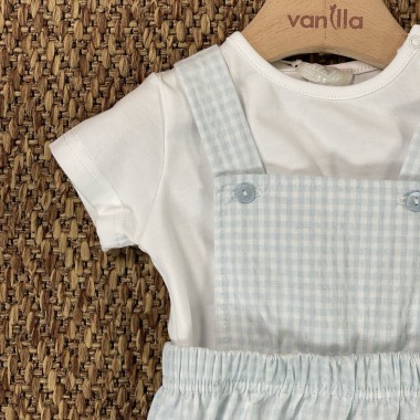 Salopette e maglia vichy Neonato 0/36