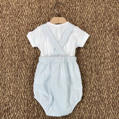 Salopette e maglia vichy Neonato 0/36