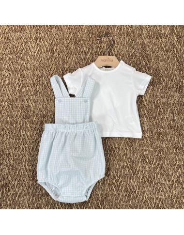 Salopette e maglia vichy Neonato 0/36