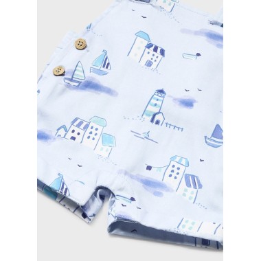 Completo shirt salopette e cappello marino Neonato 0/36