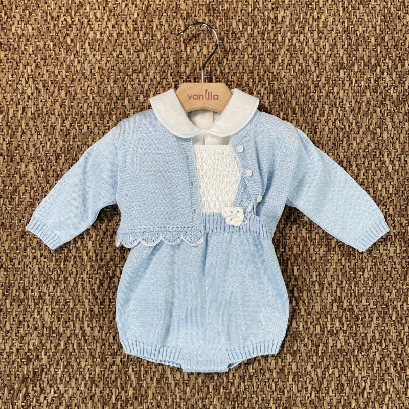 Completo nascita in filo e lino Completo e Pagliaccetto