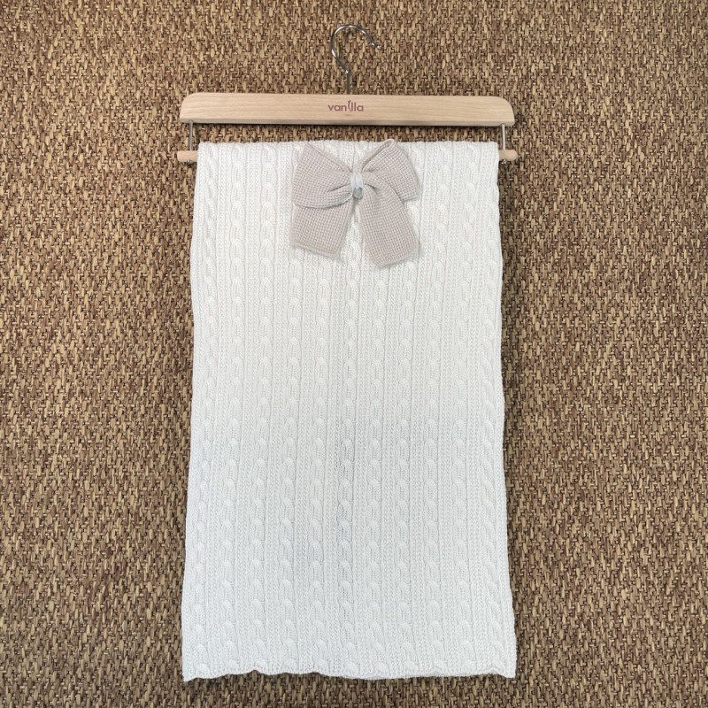 Coperta trecce e fiocco in filo di cotone Coperta e Lenzuola