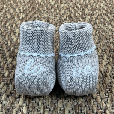 Babbucce love in filo di cotone Cappello e Babbucce