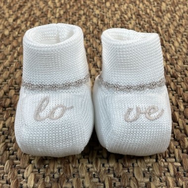 Babbucce love in filo di cotone Cappello e Babbucce