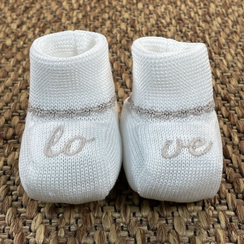 Babbucce love in filo di cotone Cappello e Babbucce